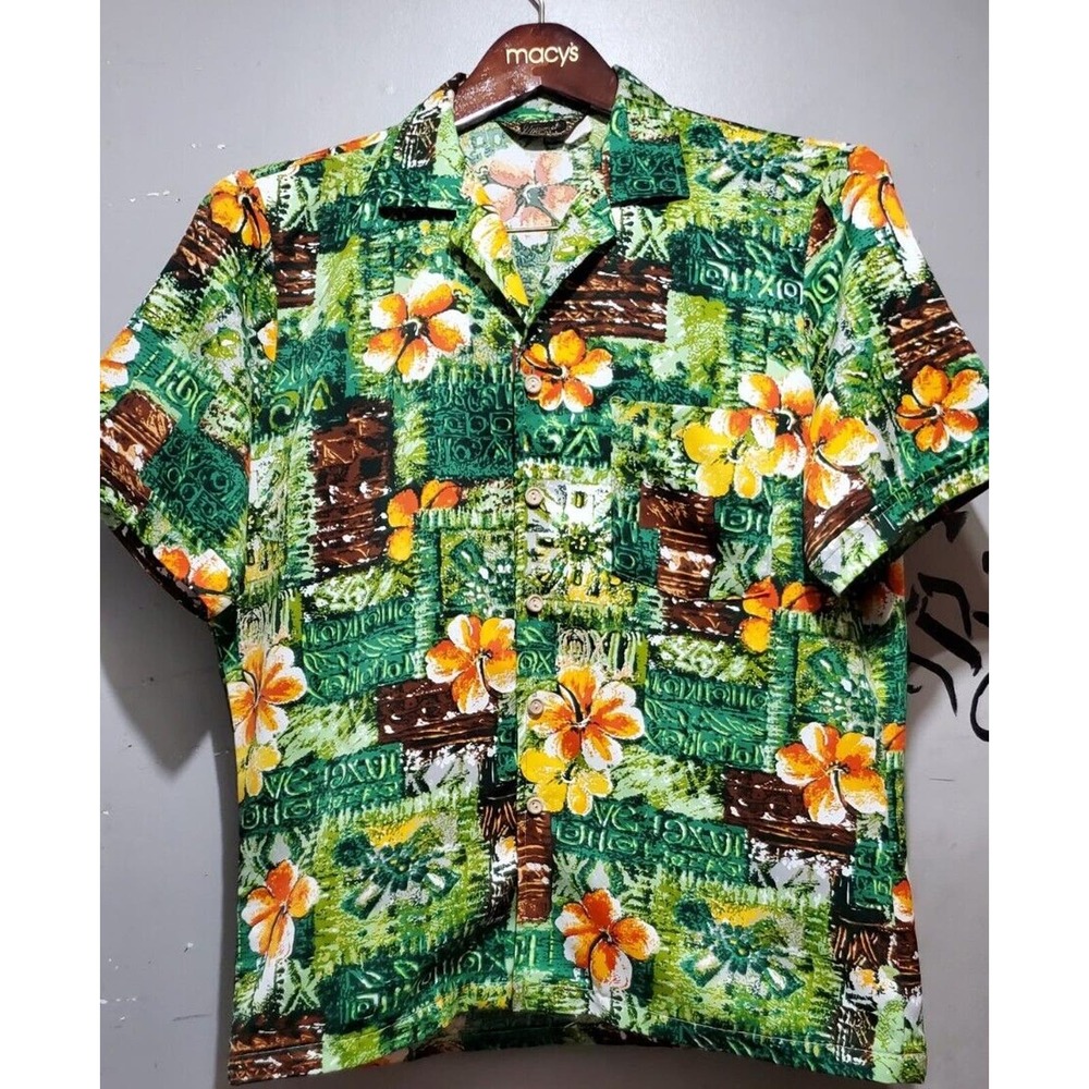 Vintage trumph of California Flower Button Down Shirt Mens Large
